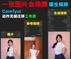 comfyui工作流照片跳舞mimicmotion配套模型AI图生视频自定义动作