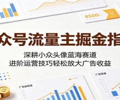公众号流量主掘金指南：深耕小众头像蓝海赛道，进阶运营技巧轻松放大广告收益