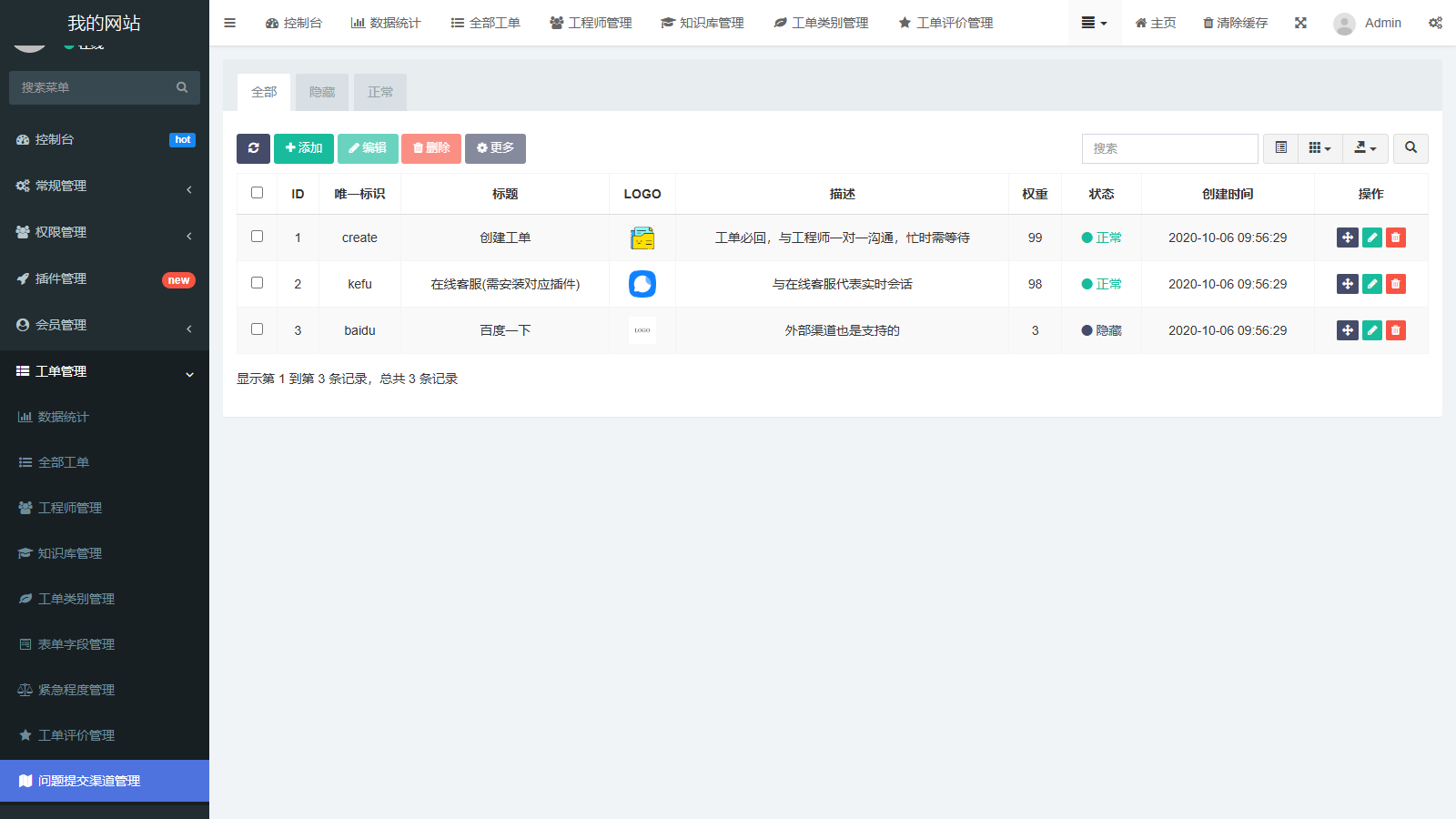 FastAdmin 工单系统源码 知识库 + 评价 + 短信邮件通知-5.png