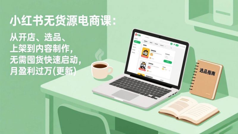 小红书无货源电商课：从开店、选品、上架到内容制作，无需囤货快速启动，月盈利过万(更新)-1.jpg
