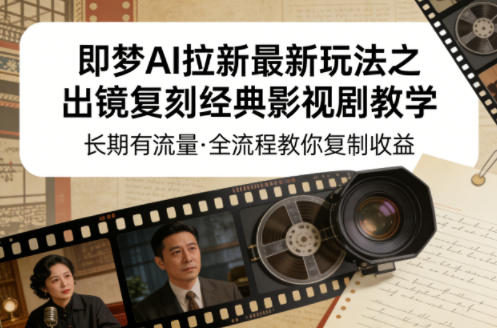 即梦AI拉新最新玩法之出镜复刻经典影视剧教学，长期有流量，全流程教你复制收益-1.jpg