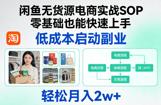 闲鱼无货源电商实战SOP，零基础也能快速上手，低成本启动副业，轻松月入2w+-1.jpg