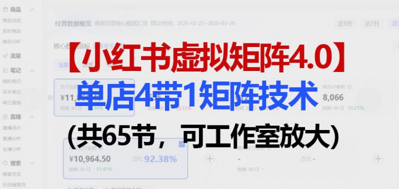 小红书虚拟矩阵4.0技术：单店4带1矩阵（共65节，可工作室放大）-1.jpg