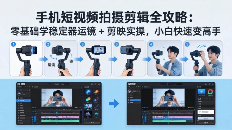 手机短视频拍摄剪辑全攻略：零基础学稳定器运镜 + 剪映实操，小白快速变高手-1.jpg