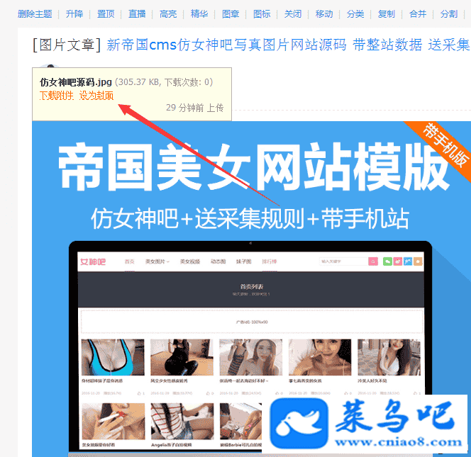 Discuz! 去掉图片附件下载提示的美化教程