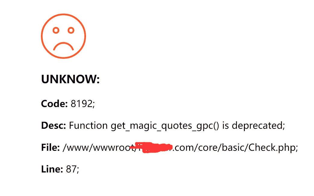 安装pbootcms 报错 Desc: Function get_magic_quotes_gpc is depreca